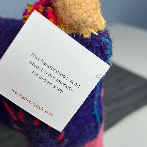 Abrazo Style Folk Art Handmade Reindeer Mexico Set of 2 - Picture 7 of 10